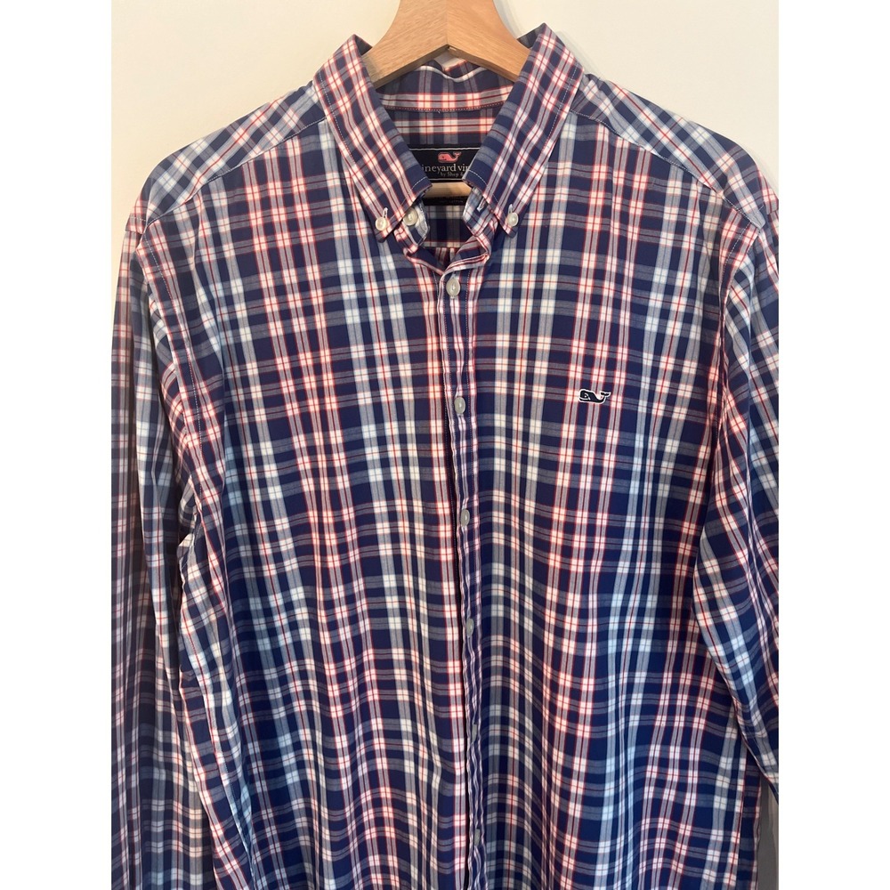 Vineyard Vines Men's Slim Fit Whale Shirt Plaid 100% Cotton Size Large - Picture 2 of 9